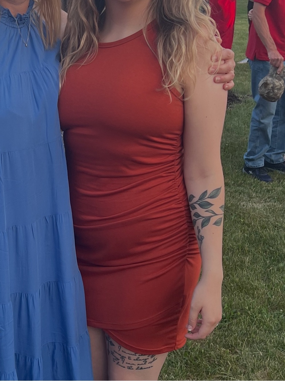 Women's Sleeveless Rust Bodycon Dress